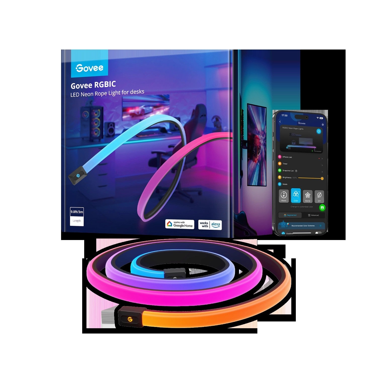 GoveeRGBICLEDNeonRopeLightsforDesks
